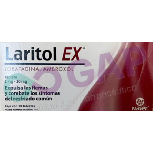 GE LORATADINA/AMBROXOL LARITOL EX 5MG/30MG 10 TABLETAS