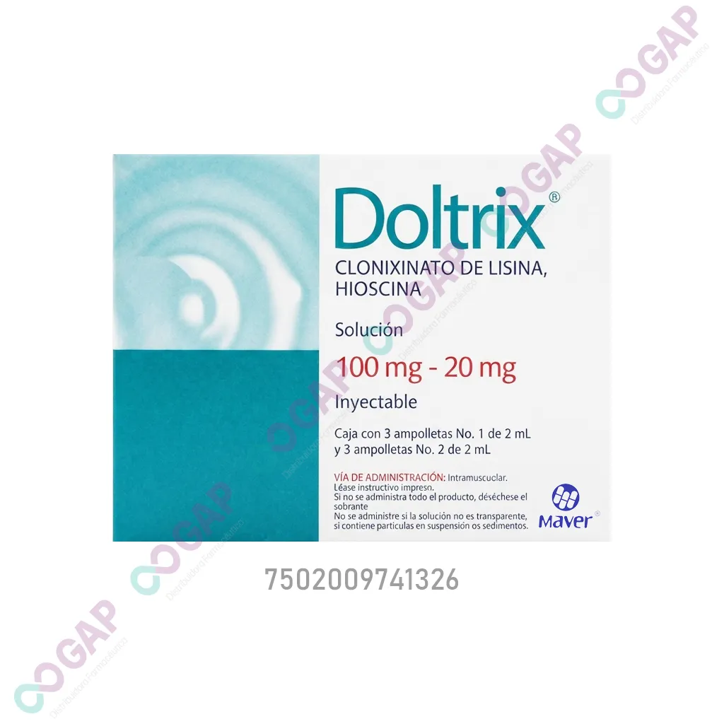 GE CLONIXINATO DE LISINA/HIOSCINA DOLTRIX SOL INY 100/20MG 3 AMP