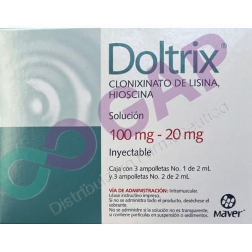 GE CLONIXINATO DE LISINA/HIOSCINA DOLTRIX SOL INY 100/20MG 3 AMP