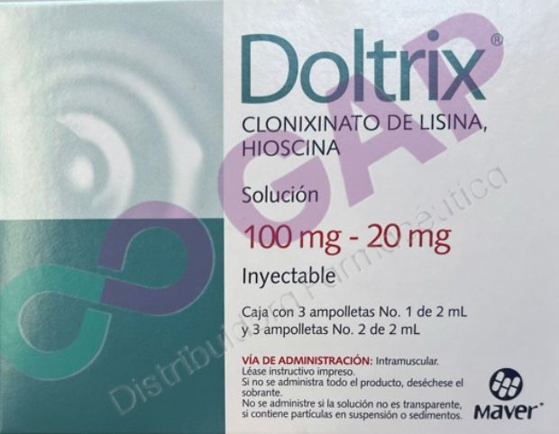 GE CLONIXINATO DE LISINA/HIOSCINA DOLTRIX SOL INY 100/20MG 3 AMP