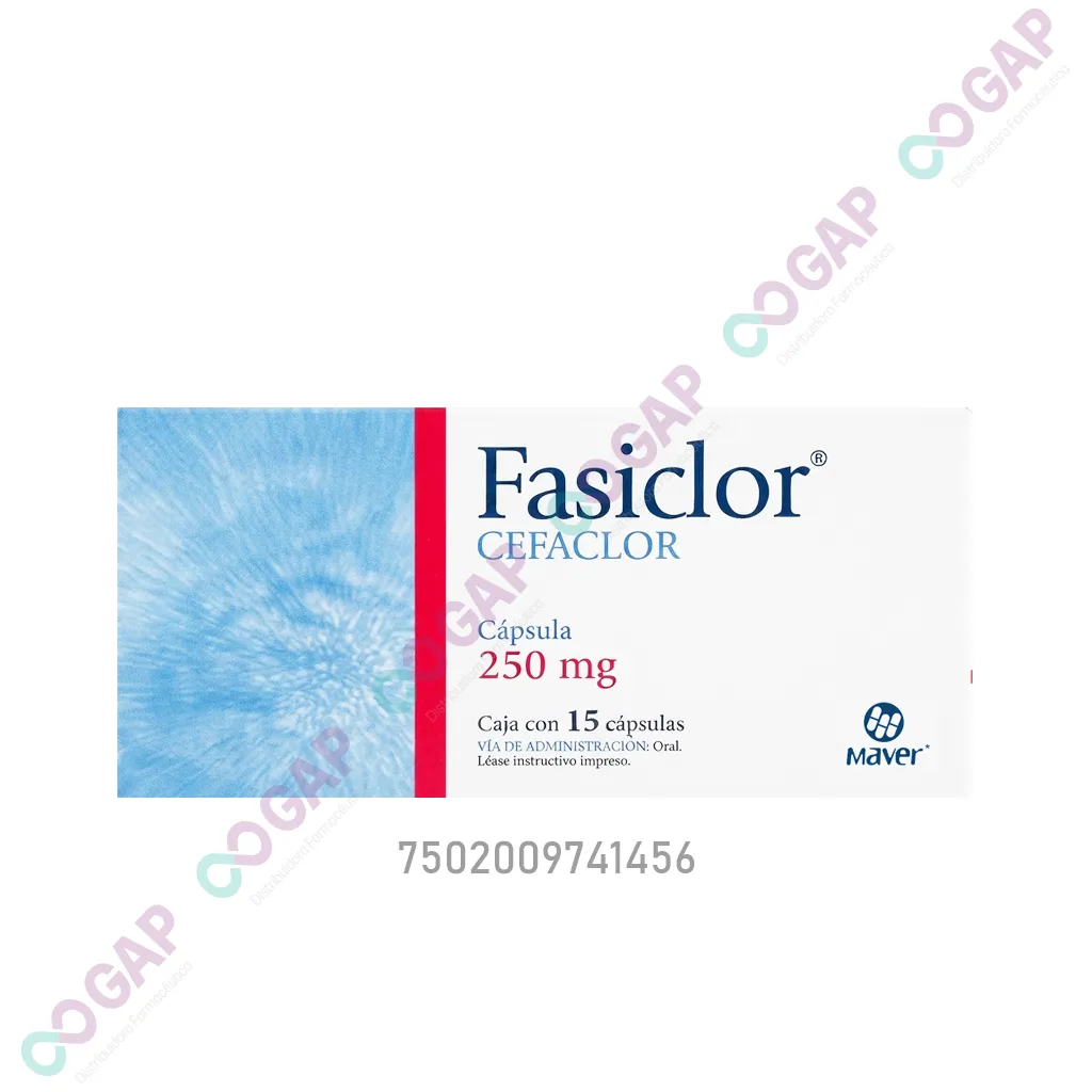 GE CEFACLOR FASICLOR 250 MG 15 CAPSULAS