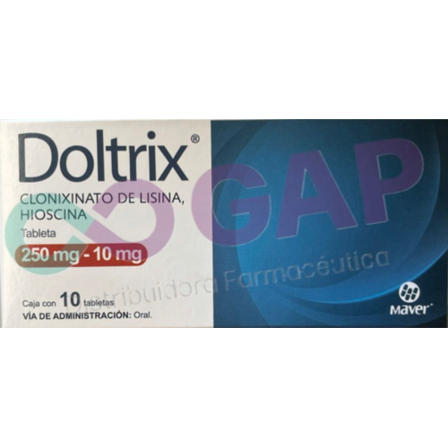 GE CLONIXINATO DE LISINA/HIOSCINA DOLTRIX 250/10MG 10 TABLETAS