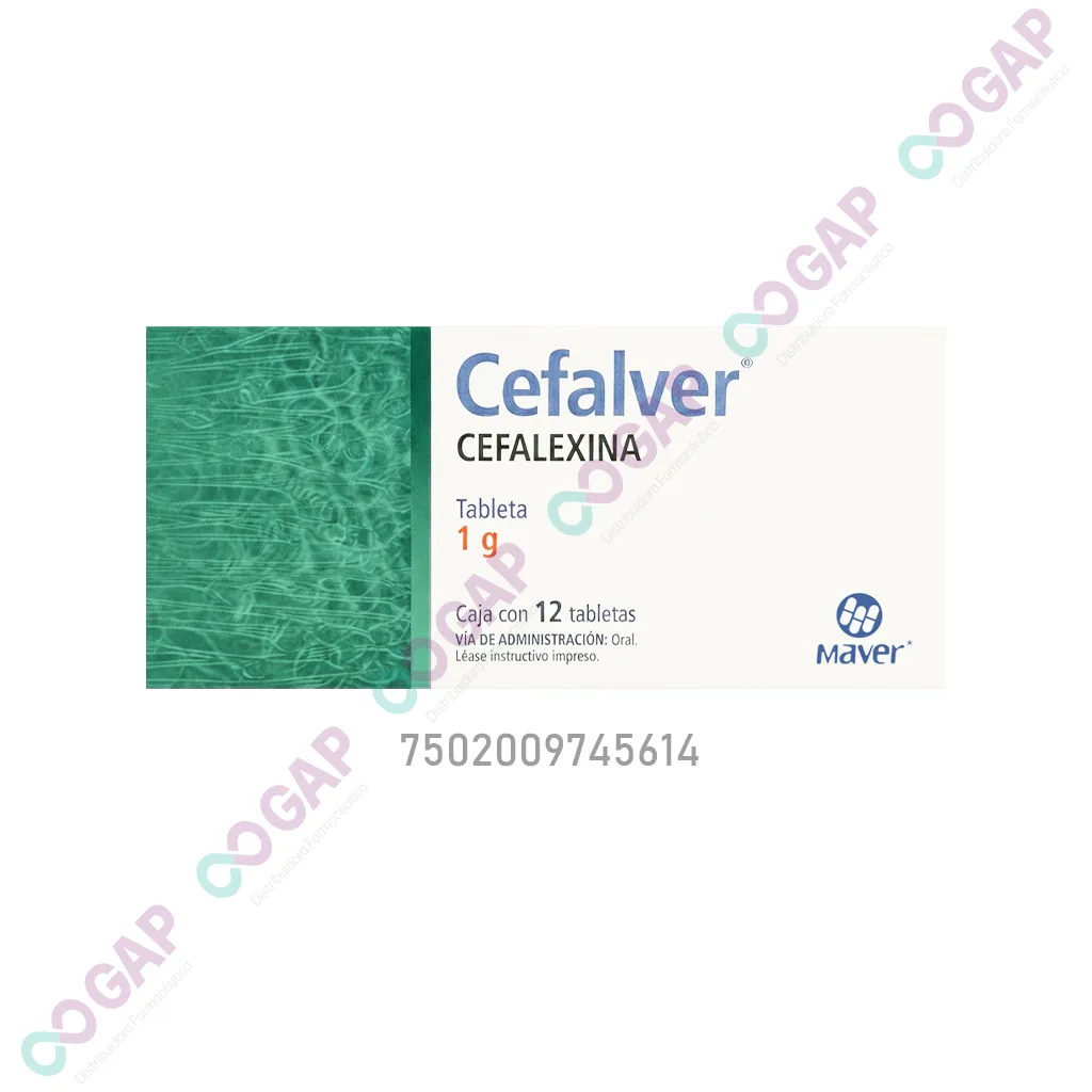 GE CEFALEXINA CEFALVER 1 G 12 TABLETAS