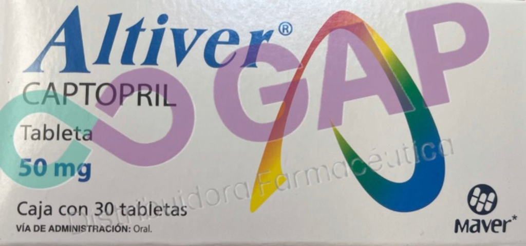 GE CAPTOPRIL ALTIVER 50 MG 30 TABLETAS