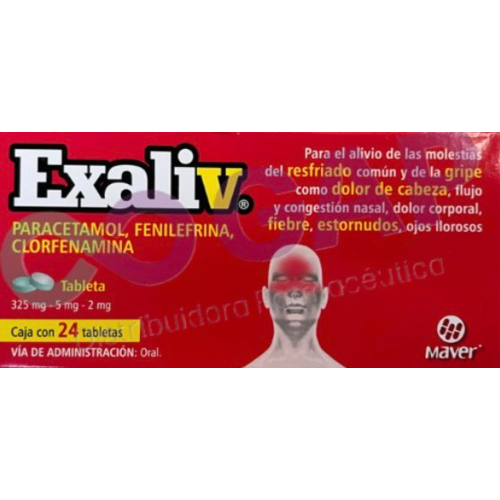 GE PARA/CLORF/FENILE EXALIV C/24 TABLETAS