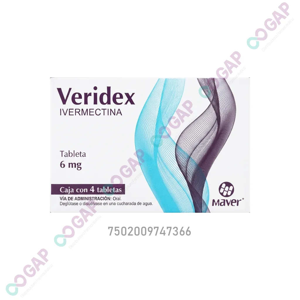 GE IVERMECTINA VERIDEX 6 MG 4 TABLETAS