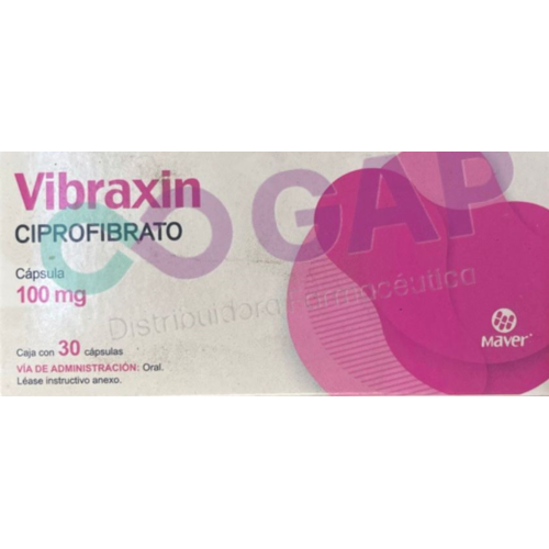 GE CIPROFIBRATO VIBRAXIN 100 MG 30 CAPSULAS