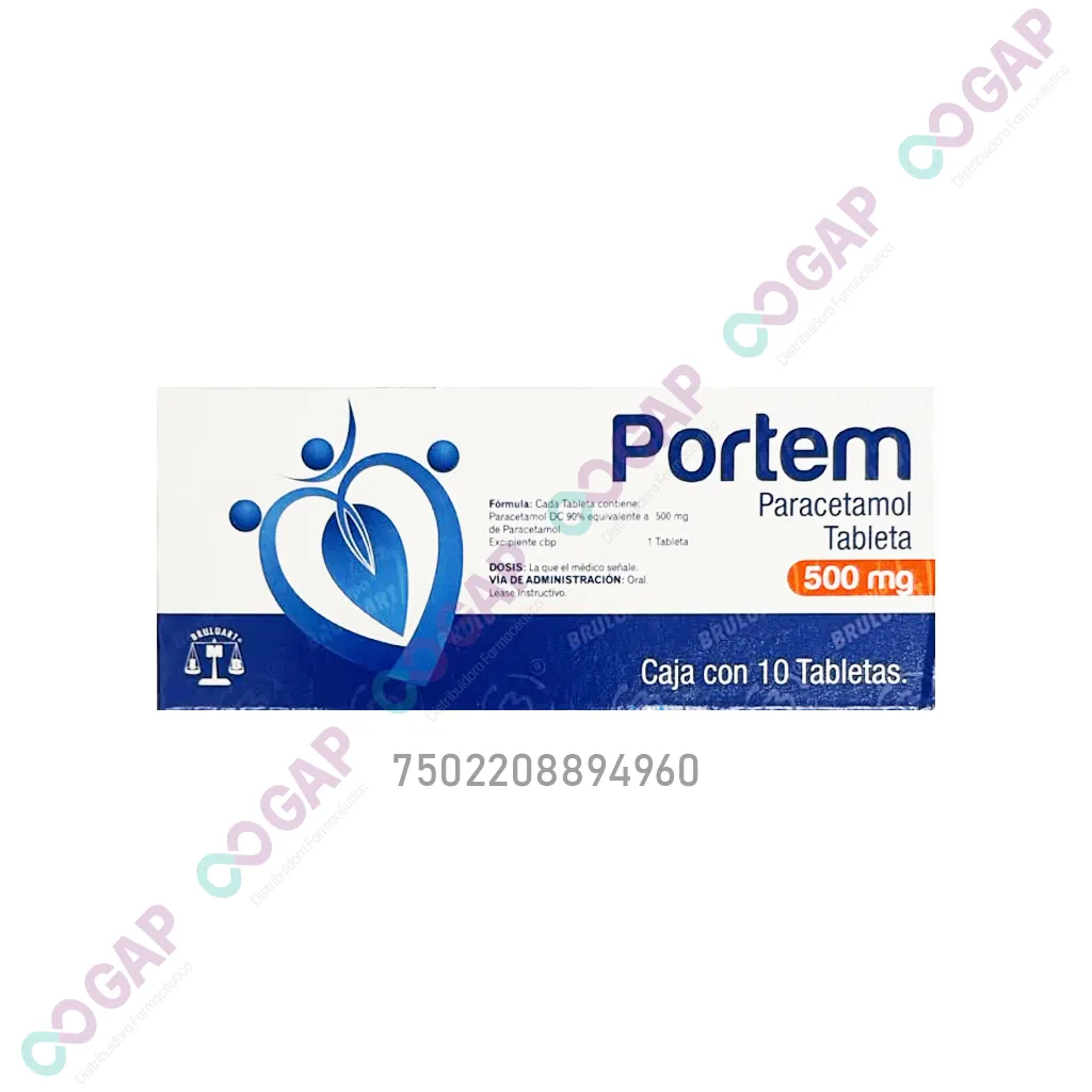 GE PARACETAMOL PORTEM 500 MG 10 TABLETAS