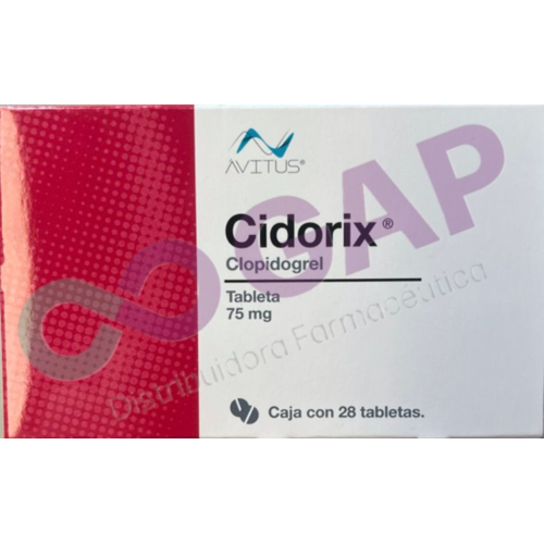 GE CLOPIDOGREL CIDORIX 75 MG 28 TABLETAS