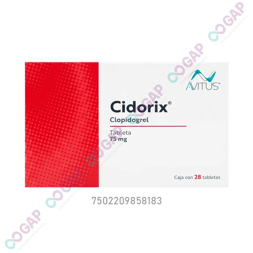 GE CLOPIDOGREL CIDORIX 75 MG 28 TABLETAS