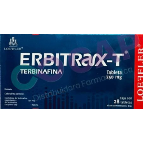 GE TERBINAFINA ERBITRAX-T 250 MG 28 TABLETAS