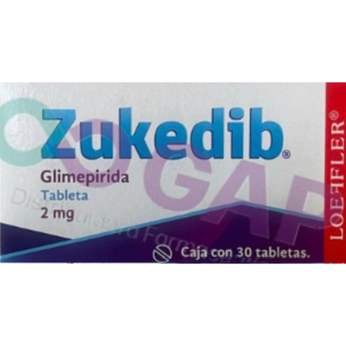 GE GLIMEPIRIDA ZUKEDIB 2 MG 30 TABLETAS