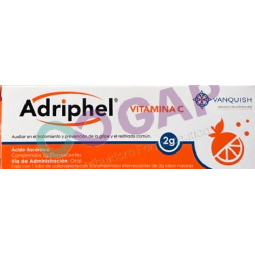GE ACIDO ASCORBICO ADRIPHEL EFERVS NARANJA 2 G C10 COMPS