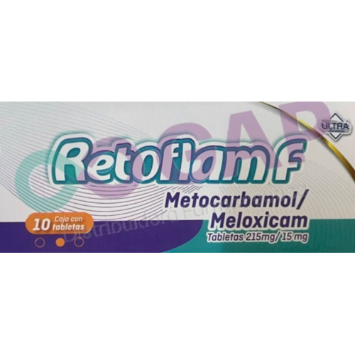 GE MELOXICAM/METOCARBAMOL RETOFLAM F 215/15MG 10 TABLETAS