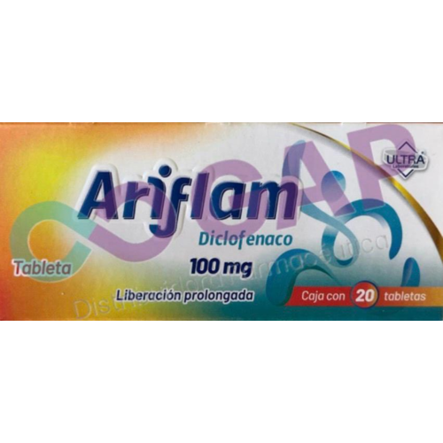 GE DICLOFENACO ARIFLAM 100 MG 20 TABLETAS