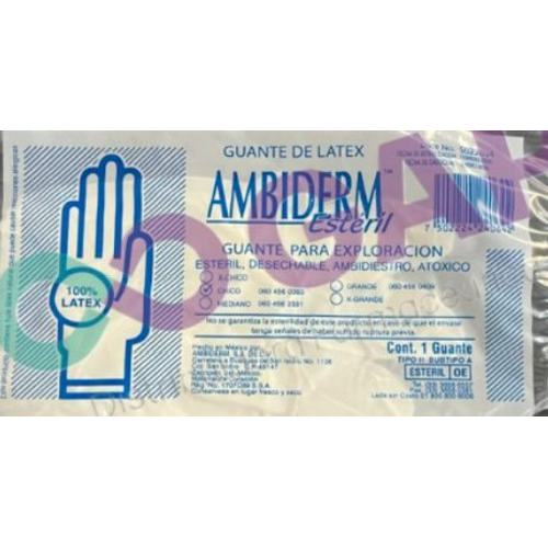 GUANTE DE LATEX AMBIDERM ESTERIL GRANDE 1 PZA