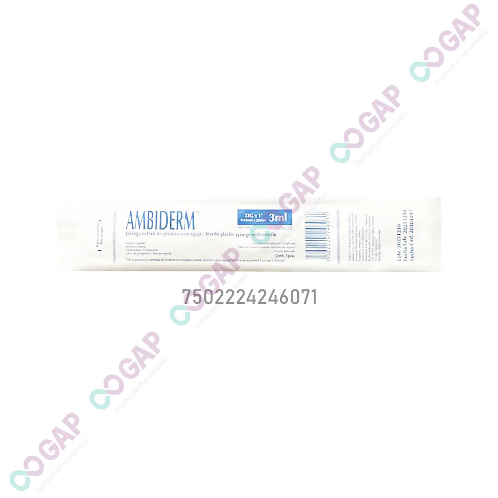 JERINGA 3 ML AZUL PED AMBIDERM 23GX25MM 1 PZA