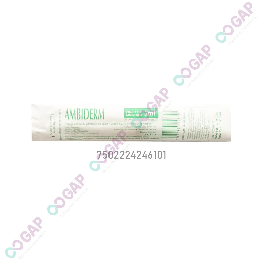 JERINGA 5 ML AMBIDERM C/AGUJA 21GX32MM VERDE