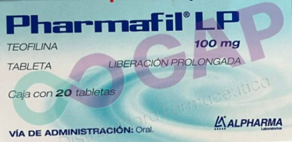 GE TEOFILINA PHARMAFIL LP 100 MG 20 TABLETAS