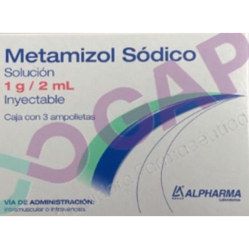 GE METAMIZOL SODICO ALPHARMA SOL INY CAJA C/3 AMP 2 ML