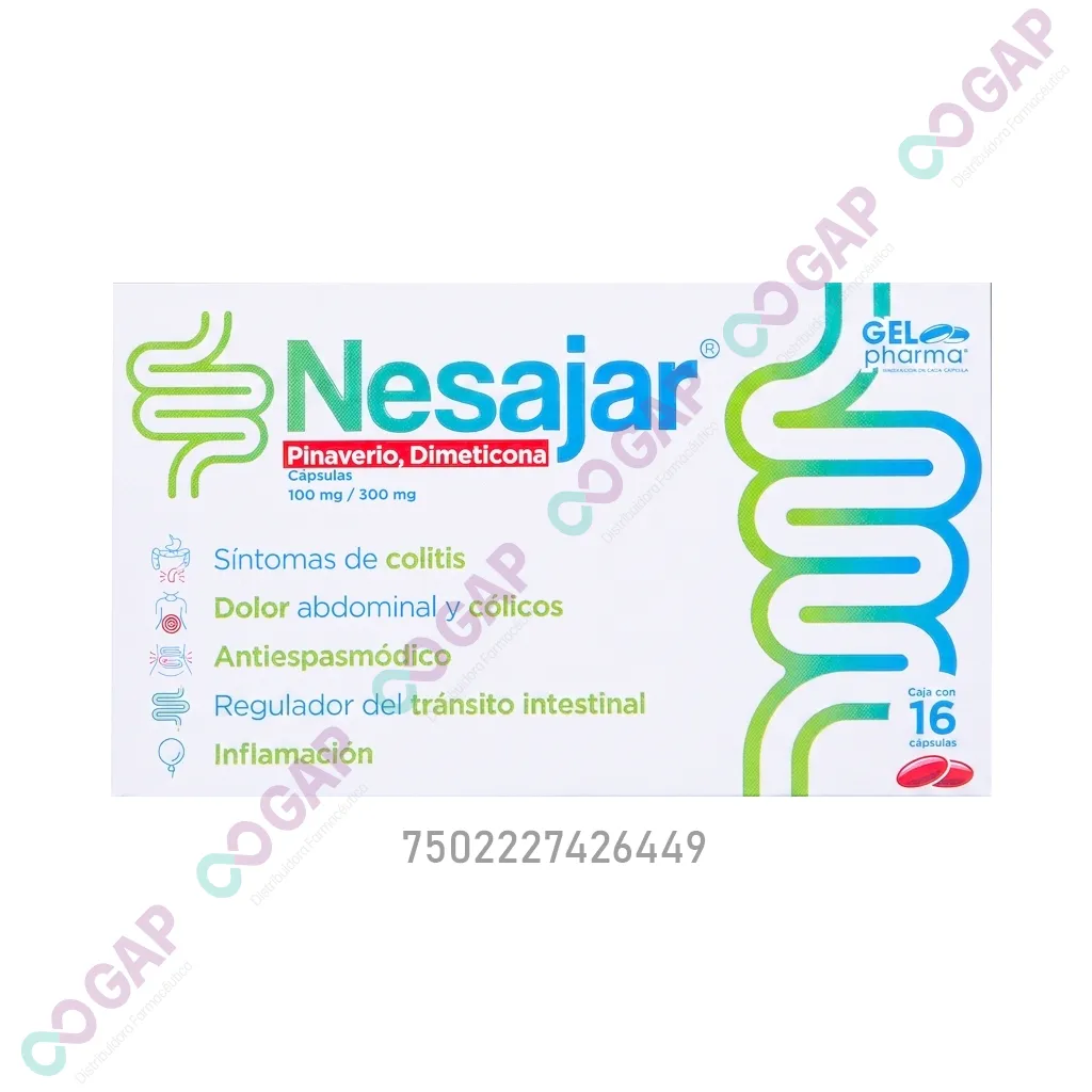 GE PINAVERIO/DIMETICONA NESAJAR 100/300MG 16 CAPSULAS