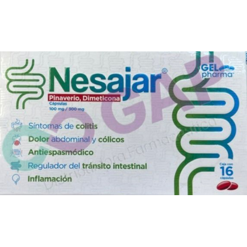 GE PINAVERIO/DIMETICONA NESAJAR 100/300MG 16 CAPSULAS