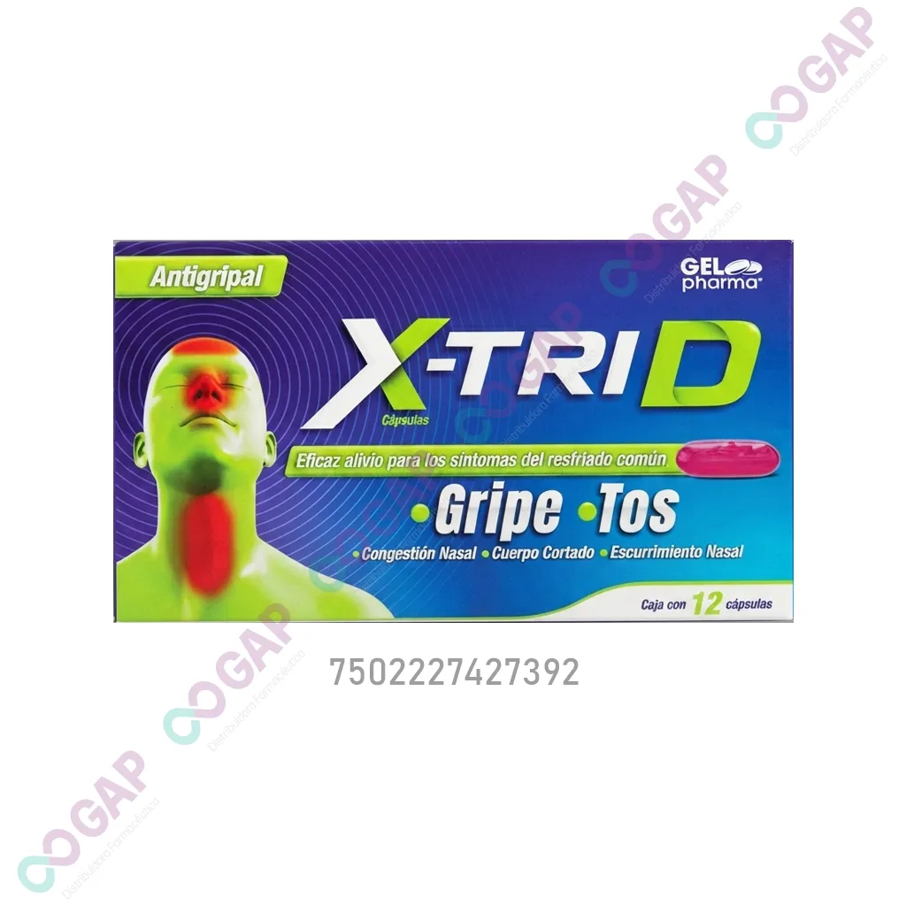GE DEXTROM/FENILEF/CLORF/PARACE X-TRID 12 CAPSULAS