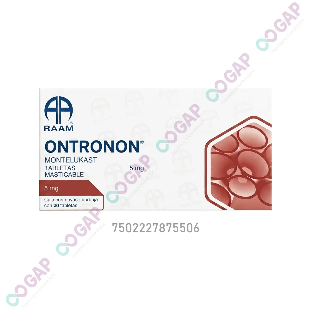 GE MONTELUKAST ONTRONON 5 MG 20 TABLETAS MASTICABLES