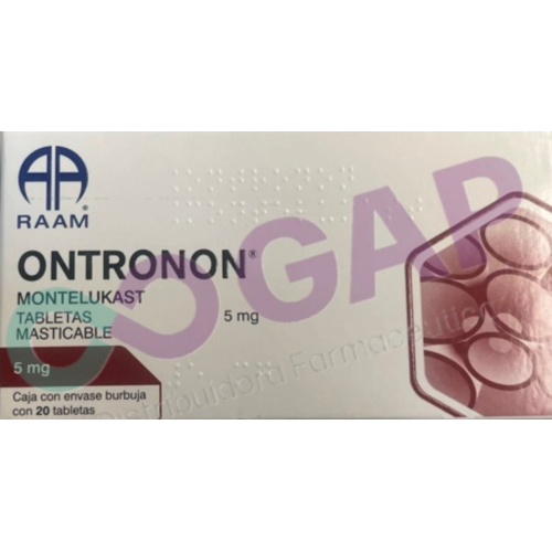 GE MONTELUKAST ONTRONON 5 MG 20 TABLETAS MASTICABLES