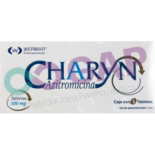 GE AZITROMICINA CHARYN 500 MG 3 TABLETAS