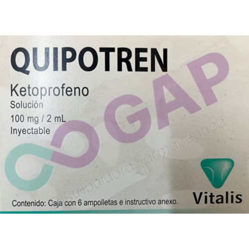GE KETOPROFENO QUIPOTREN SOL INY 100 MG C/6 AMP 2 ML
