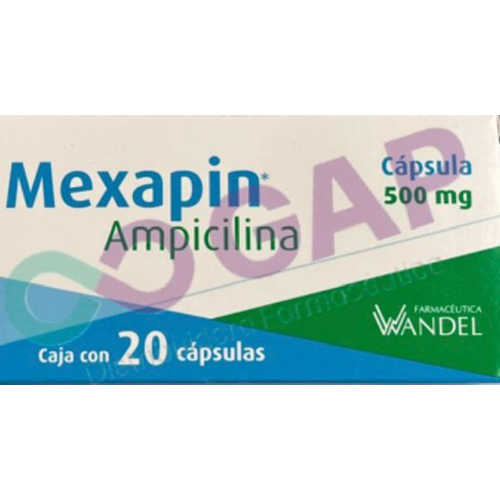 GE AMPICILINA MEXAPIN 500 MG 20 CAPSULAS