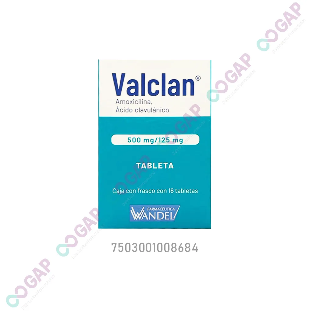 GE AMOXICILINA/AC CLAVU VALCLAN 500/125 MG 16 TABLETAS