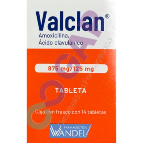 GE AMOXICILINA/AC CLAVULANICO VALCLAN 875/125 MG 14 TABLETAS