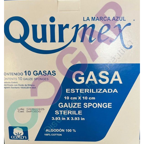 GASA ESTERILIZADA QUIRMEX 10 SOB 10X10CM