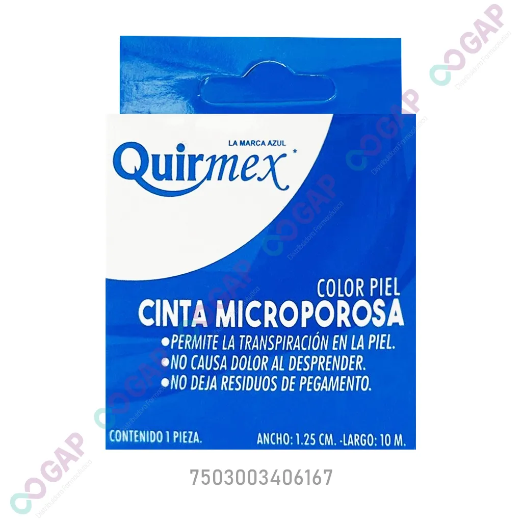 CINTA MICROPORE QUIRMEX COLOR PIEL 2.5CMX10M