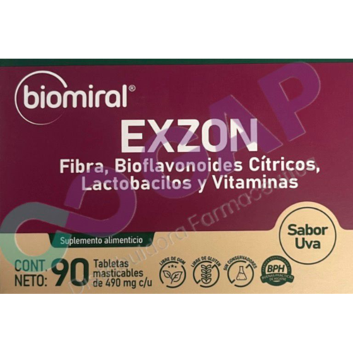 EXZON SABOR UVA 90 TABLETAS MASTICABLES