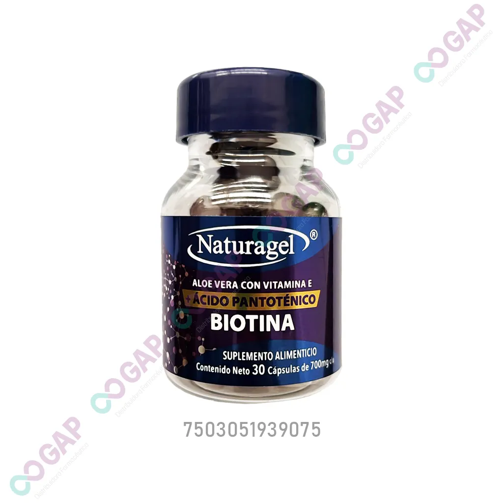 BIOTINA/ALOE/VIT E+AC PANTOTENICO C/30 CAP NARURAGEL 700MG