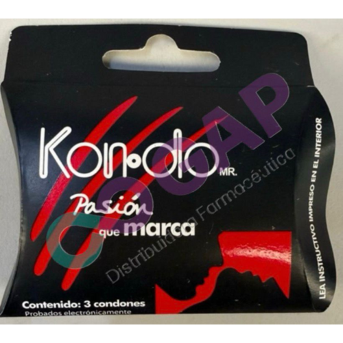 KON-DO PRESERVATIVO NATURAL LISO CARTERA C/3 PZS