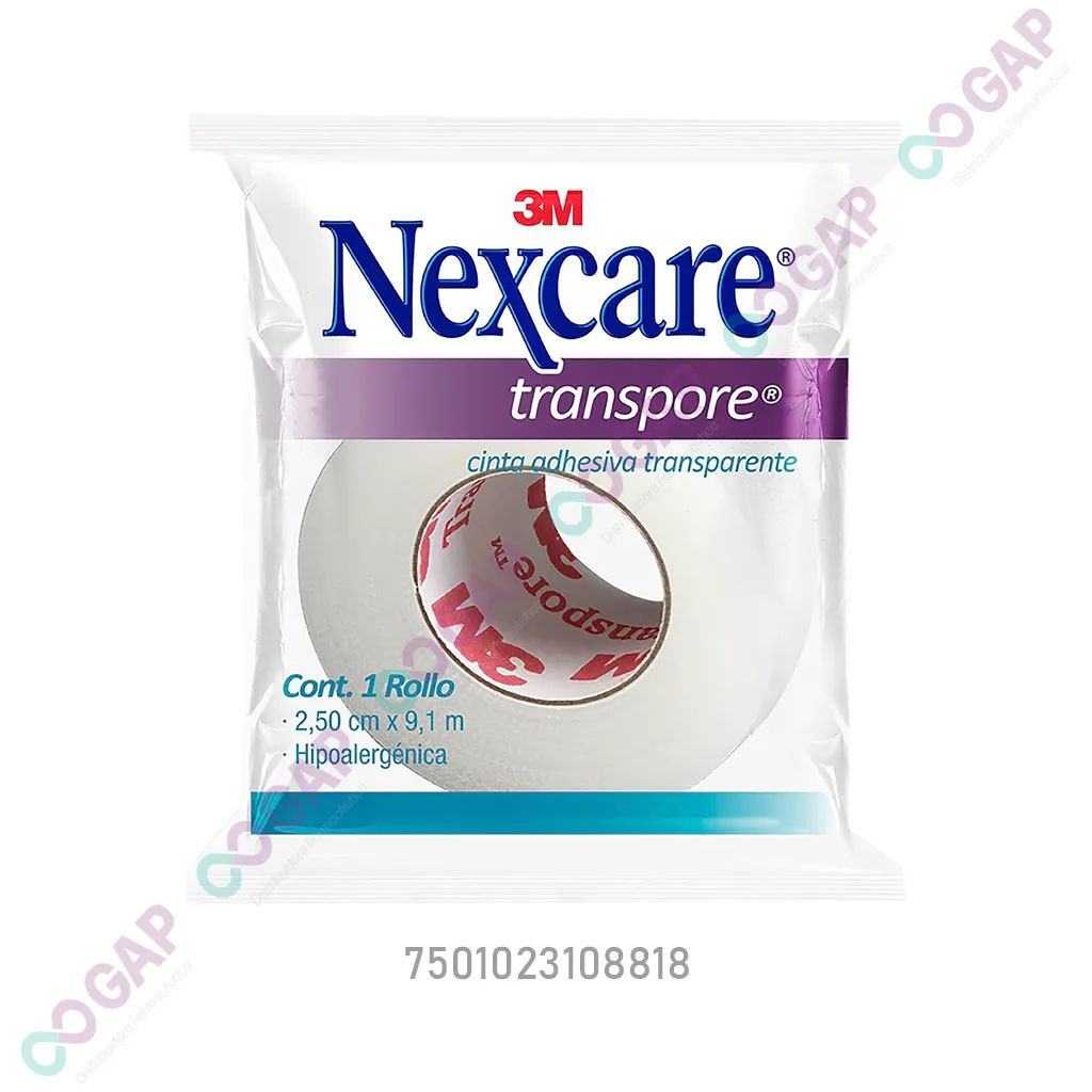 CINTA ADHESIVA TRANSPARENTE 2.50CMx9.10MT C/1 PZA NEXCARE