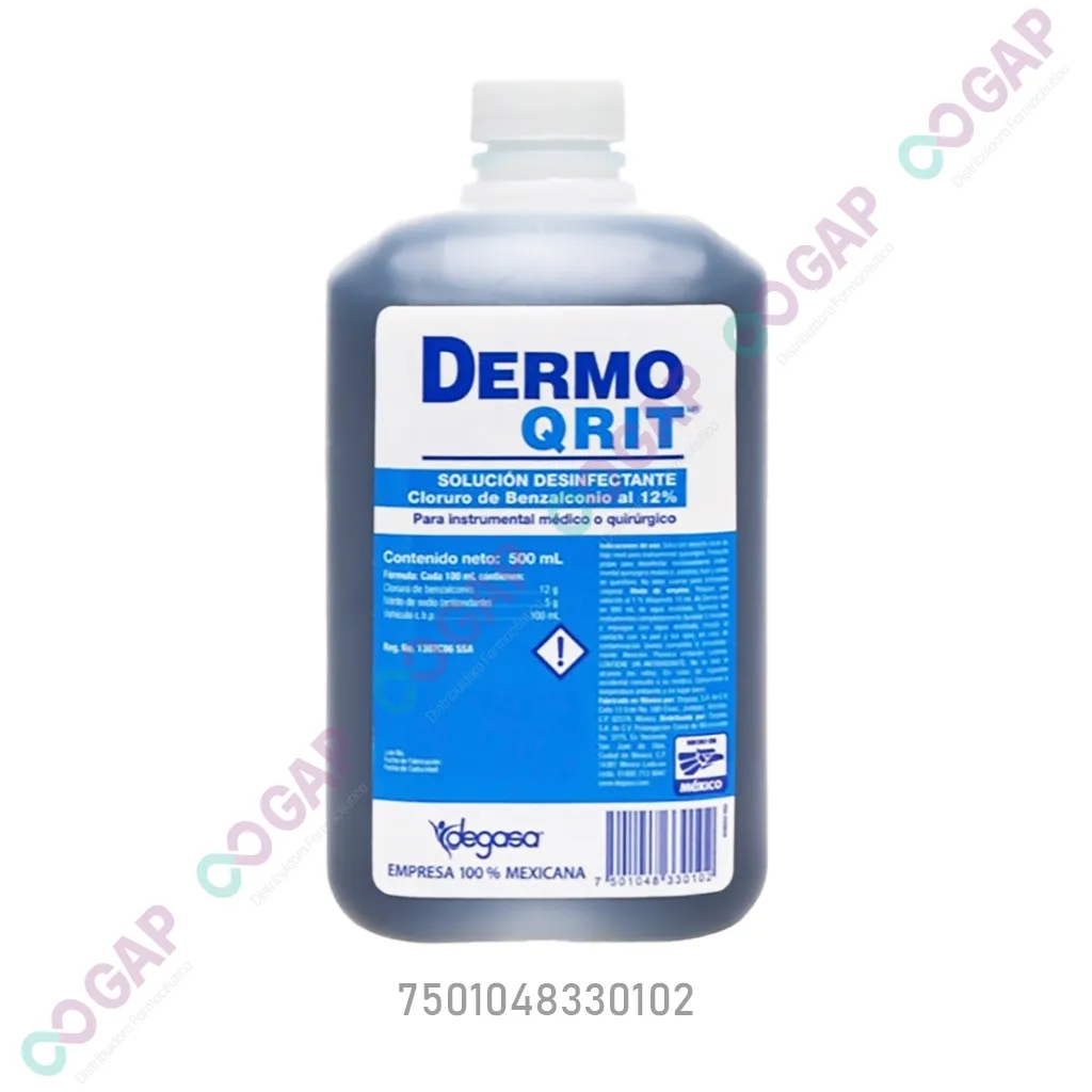 DERMO-QRIT SOLUCION DESINFECTANTE AL 12% ENVASE C/500 ML.