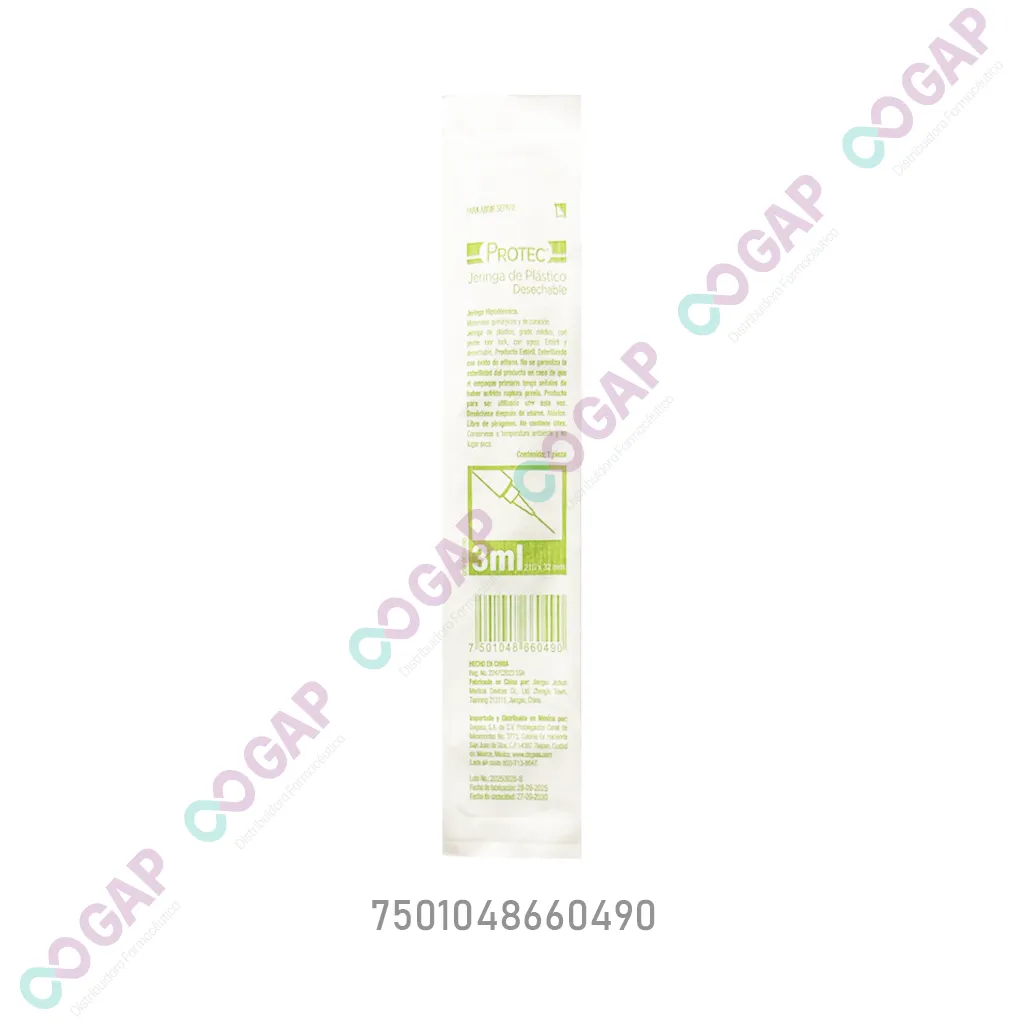 JERINGA PROTEC VERDE 3 ML 21GX32MM