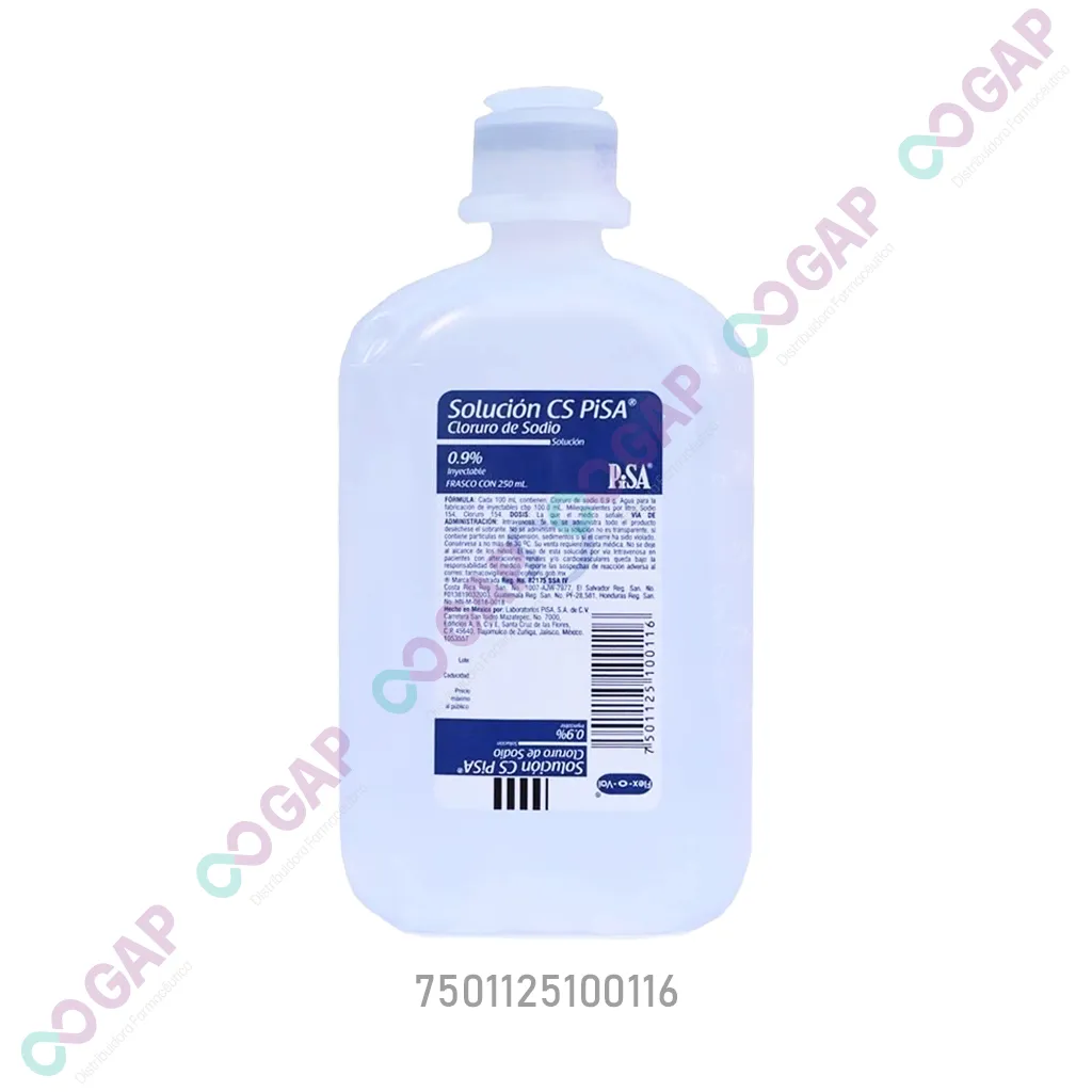 CLORURO DE SODIO 0.9% PISA 250 ML