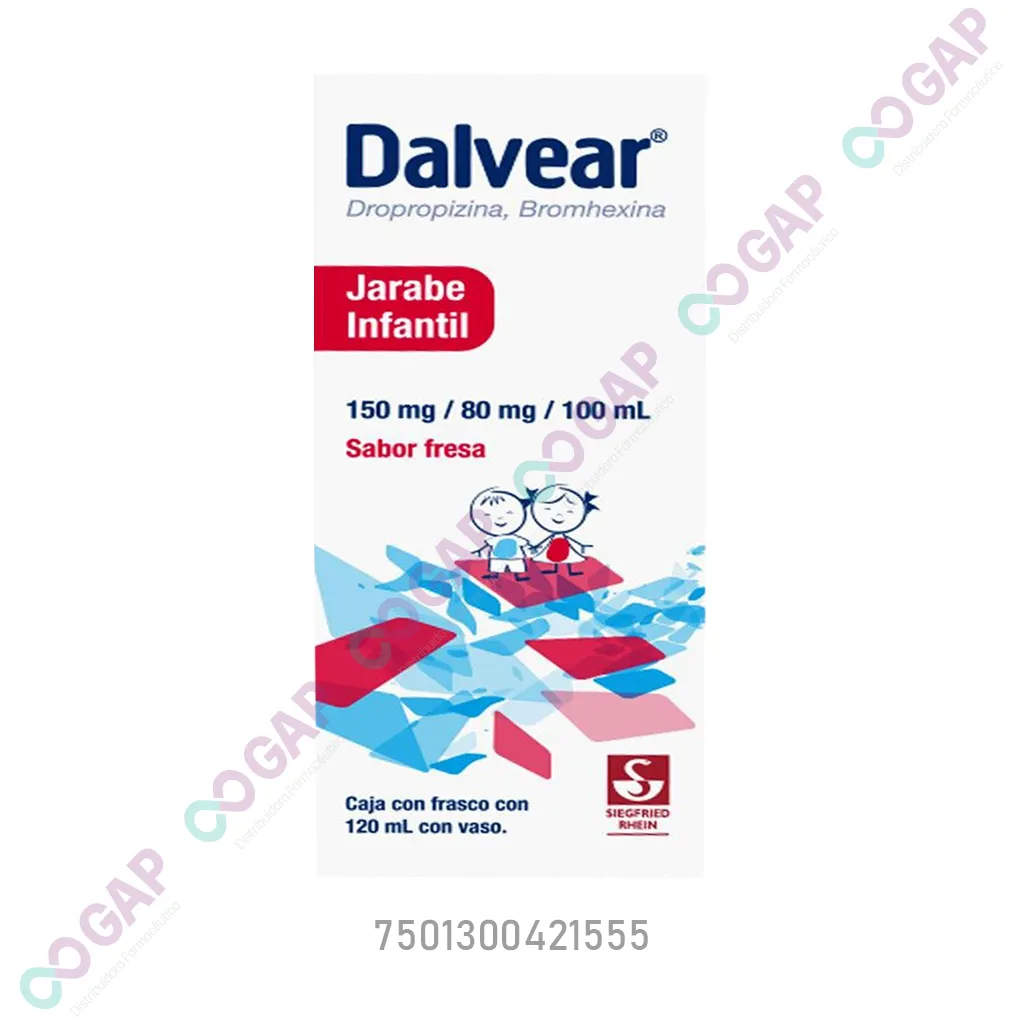 DALVEAR 150/80MG INF JBE SABOR FRESA 120 ML