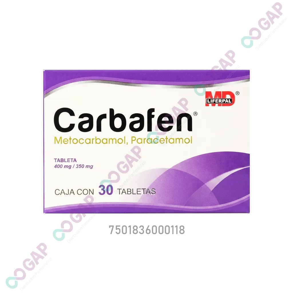 GE METOCARBAMOL/PARACETAMOL CARBAFEN 30 TABLETAS