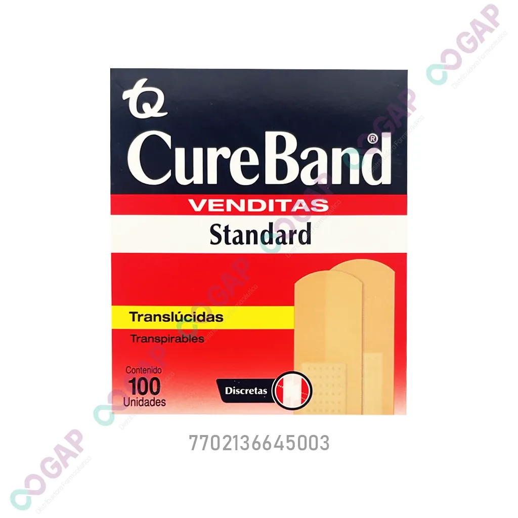 CURE BAND VENDITAS TRANSLUCIDAS C/100 PZS