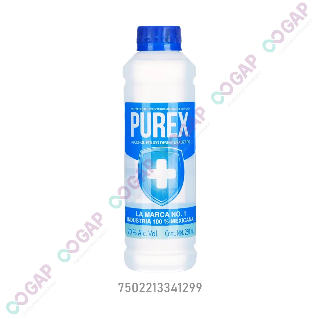 ALCOHOL ETILICO DESNATURALIZADO PUREX 70 250 ML