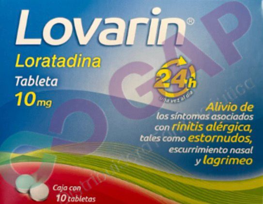 GE LORATADINA LOVARIN 10 MG 10 TABLETAS
