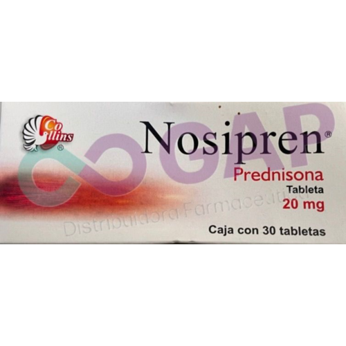 GE PREDNISONA NOSIPREN 20 MG 30 TABLETAS