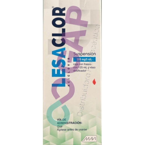 GE ACICLOVIR LESACLOR SUSP 200MG/5ML 125 ML